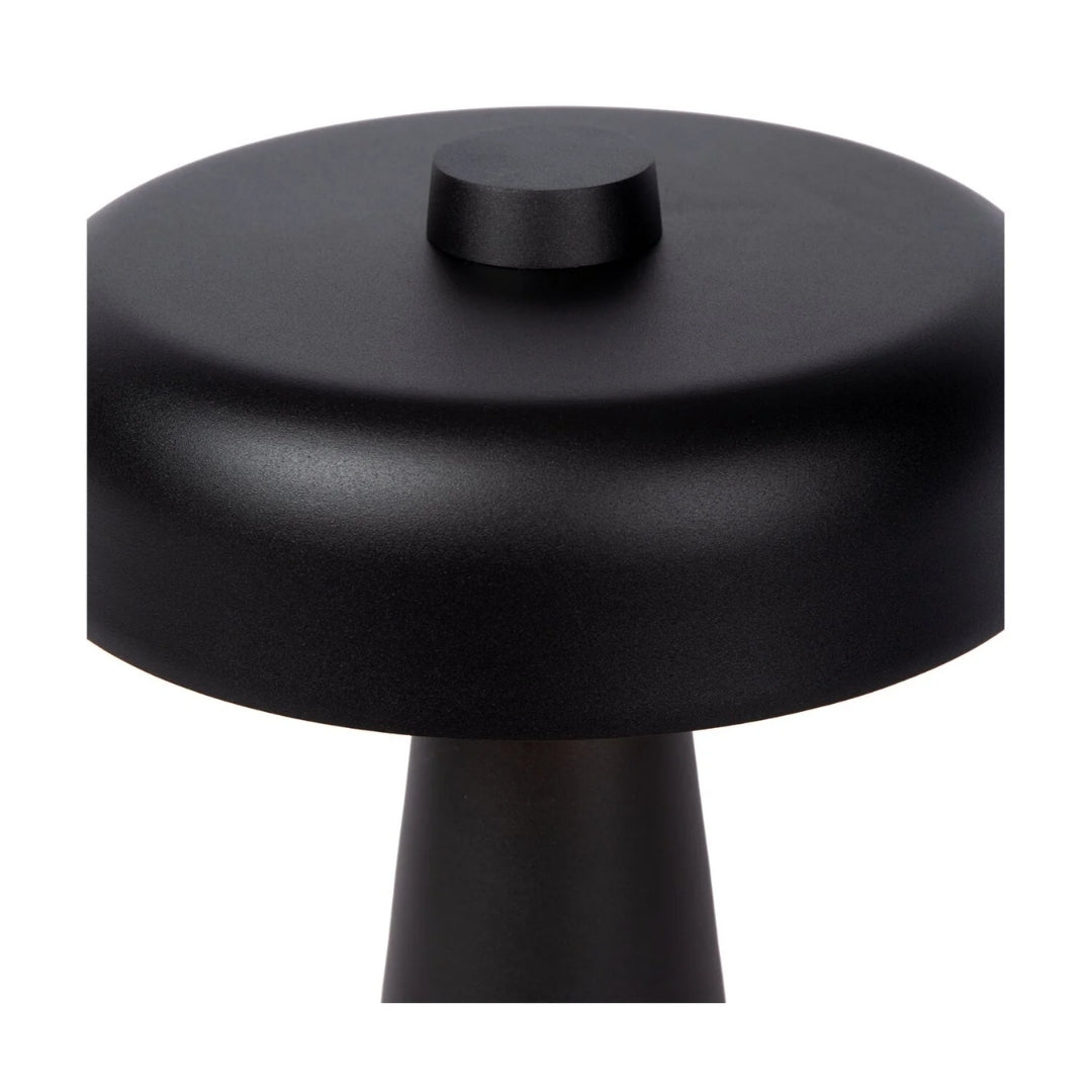 Pilz Lampe - Luxuriöse schwarze Tischlampe mit goldenem Schimmer