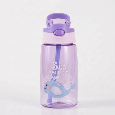 Waterfles Voor Kinderen met Rietje en Drukknop