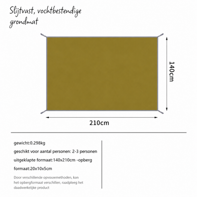 Camping mat - Waterdichte 210D Oxford Grondzeil