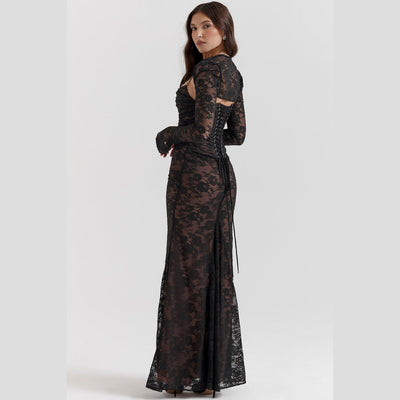 Elanique - Lange Maxi Jurk met Vloeiende Pasvorm