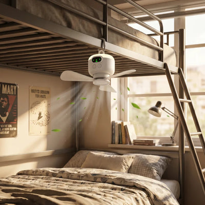 Oplaadbare Draagbare Ventilator met LED en Afstandsbediening - BreezeLite