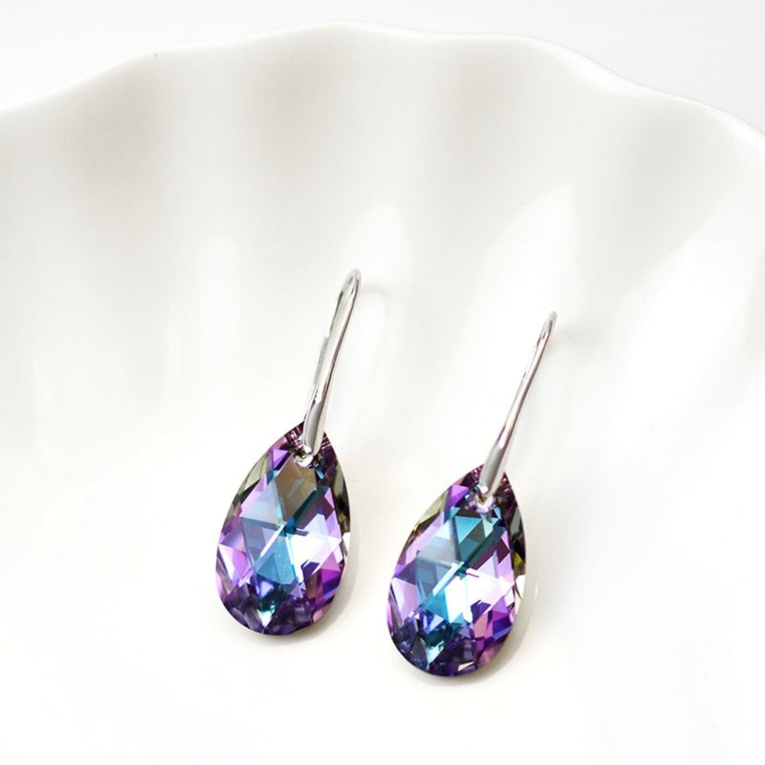 Dames Hangoorbellen van Saffierblauw Kristal
