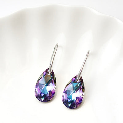 Dames Hangoorbellen van Saffierblauw Kristal