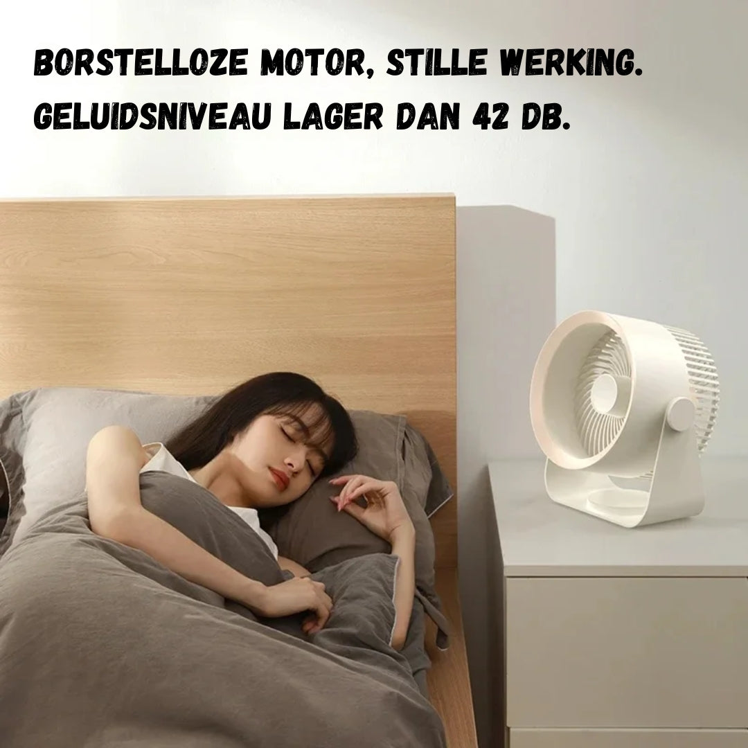 Draadloze ventilator - Oplaadbare Wandventilator Zonder Boren - BreezeFlow