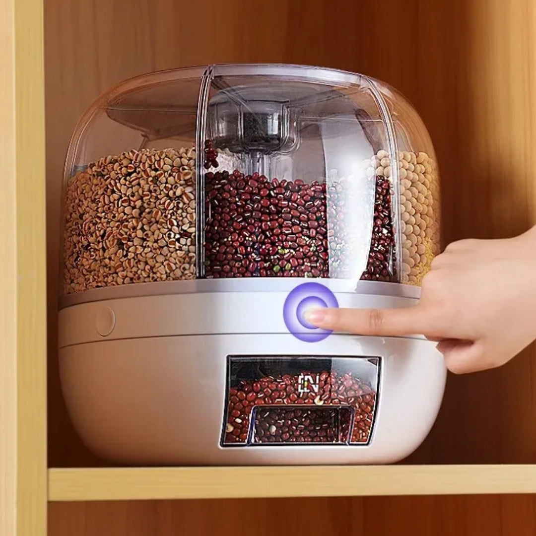 360° Roterende Graandispenser - Georganiseerde Keukenopslag - GrainFlow