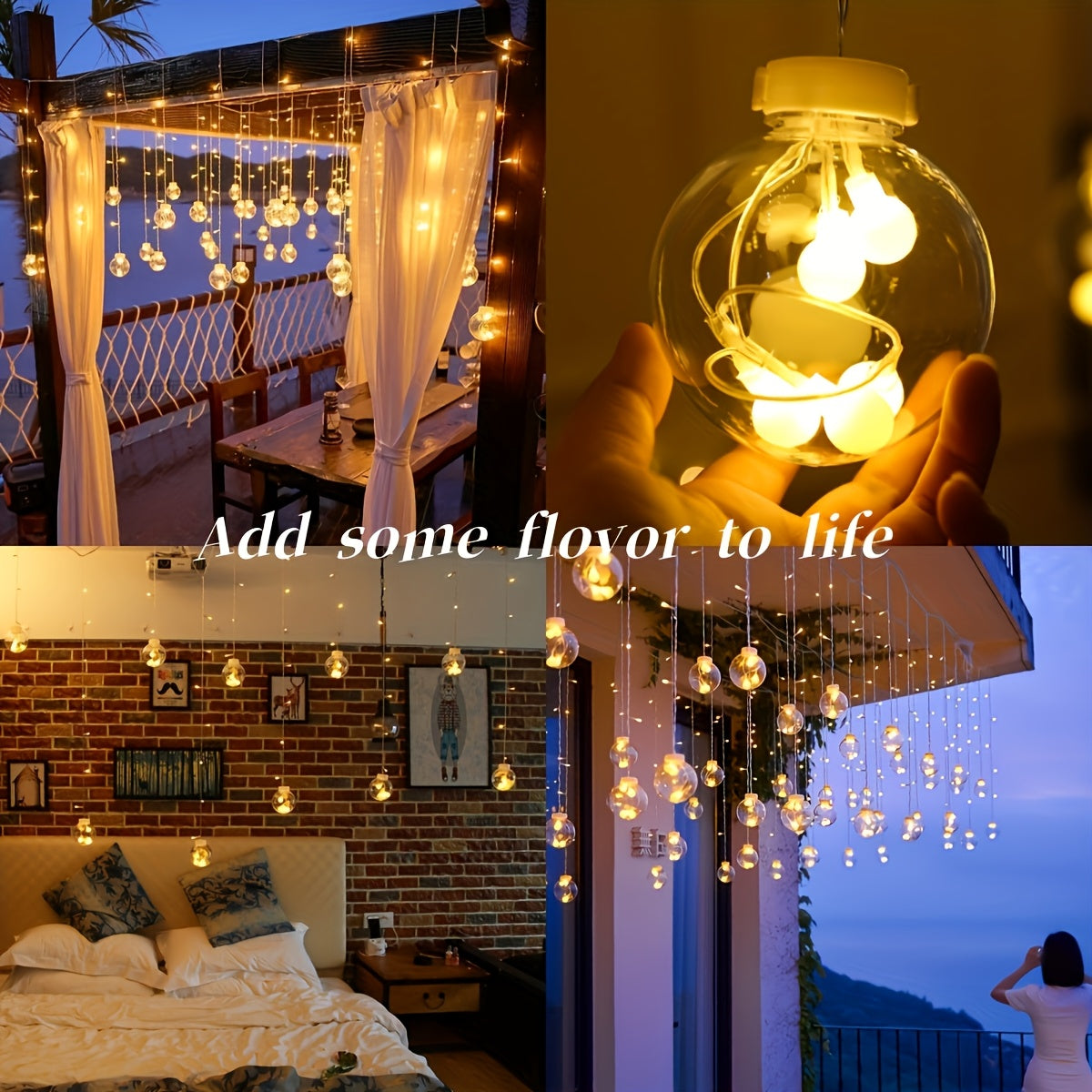 3.0 meter Feeënlampjes met 108 LED-lampen - 12 Heldere Sferische Lampen, Werkt op Batterijen, Geen Stekker Nodig, Wandmontage, Perfect voor Kerstmis, Valentijnsdag & Apos;S Dag, Verjaardagen, en Binnenhuis Feestdecoratie, Binnenhuis Feestdecoratie | Klass