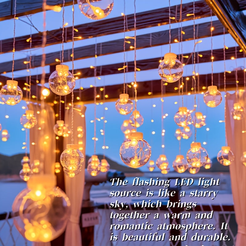3.0 meter Feeënlampjes met 108 LED-lampen - 12 Heldere Sferische Lampen, Werkt op Batterijen, Geen Stekker Nodig, Wandmontage, Perfect voor Kerstmis, Valentijnsdag & Apos;S Dag, Verjaardagen, en Binnenhuis Feestdecoratie, Binnenhuis Feestdecoratie | Klass