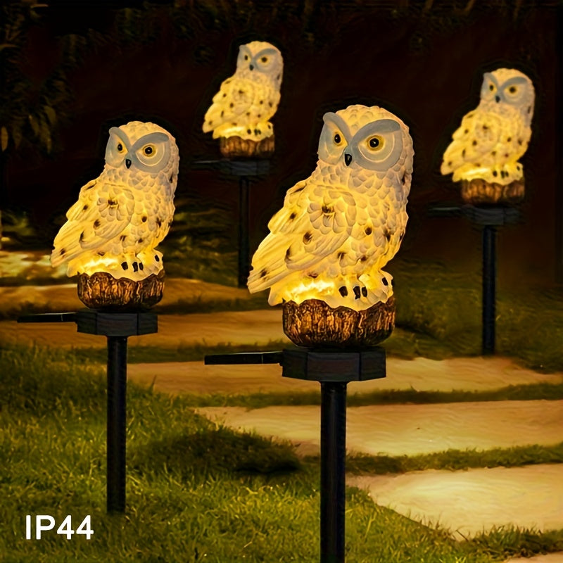 1 pièce Chouette Solaire LED Lumière, Décoration de Jardin en Résine, Convient pour la Décoration de Camping Extérieur, Peut Effrayer les Oiseaux, Lumière d'Extérieur | Design Chouette | Lumière Solaire, Décoration Chouette