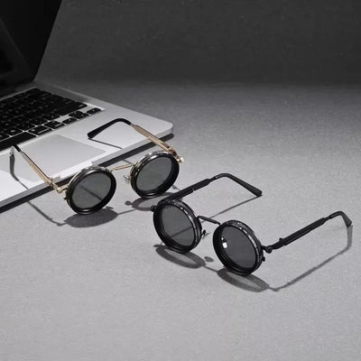 Steampunk zonnebril met ronde glazen - IronShade