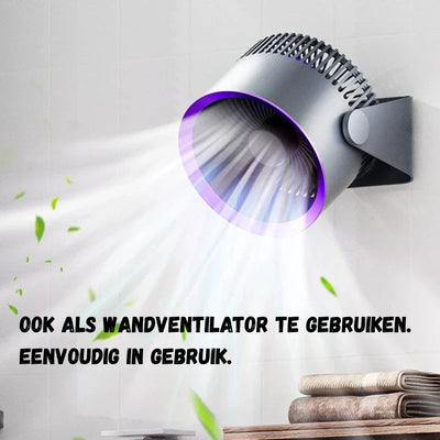 Draadloze ventilator - Oplaadbare Wandventilator Zonder Boren - BreezeFlow