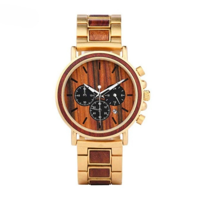WoodTime Montre en Bois - Design Élégant et Multifonctionnel