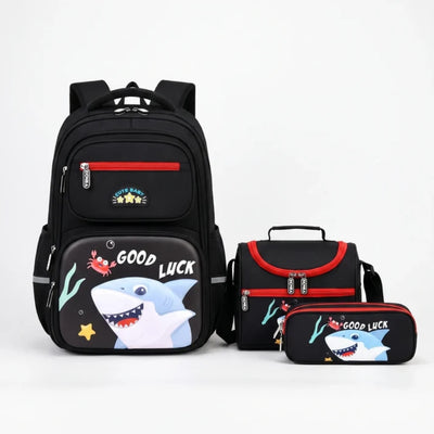 Complete 3-Delige Schooltas Set Voor Kinderen - Sharkie