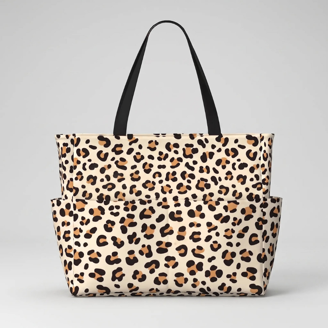 Ruime Strandtas Met Luipaardprint