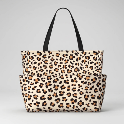 Ruime Strandtas Met Luipaardprint