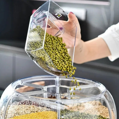 360° Roterende Graandispenser - Georganiseerde Keukenopslag - GrainFlow