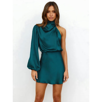 Aurielle - One-Shoulder Satijnen Avondjurk