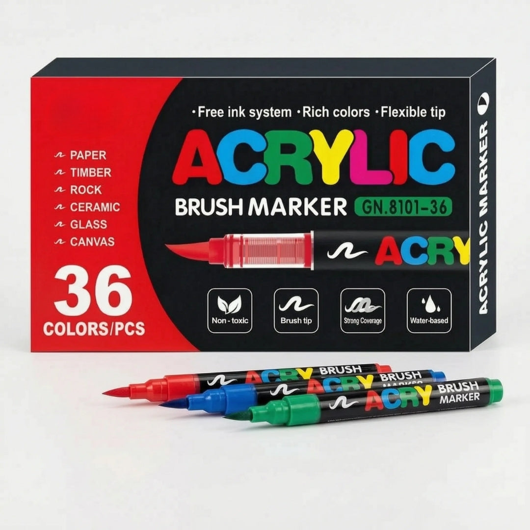 Acrylic Markers - Flexibele Brush Tip in Veel Kleuren