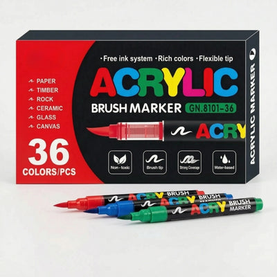 Acrylic Markers - Flexibele Brush Tip in Veel Kleuren