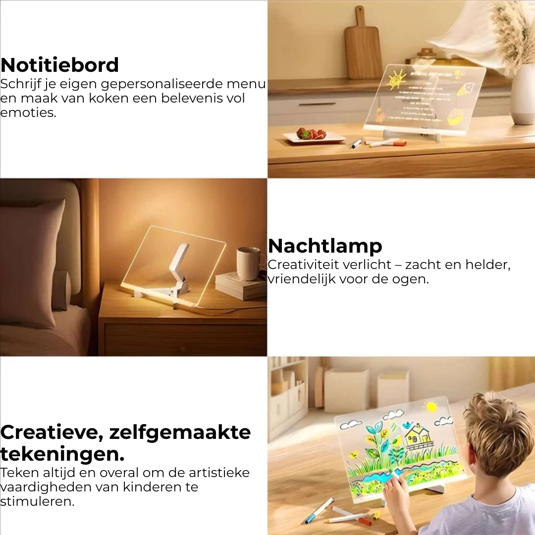 Teken Tablet - LED Tekenbord Met Lichtgevende Stiften
