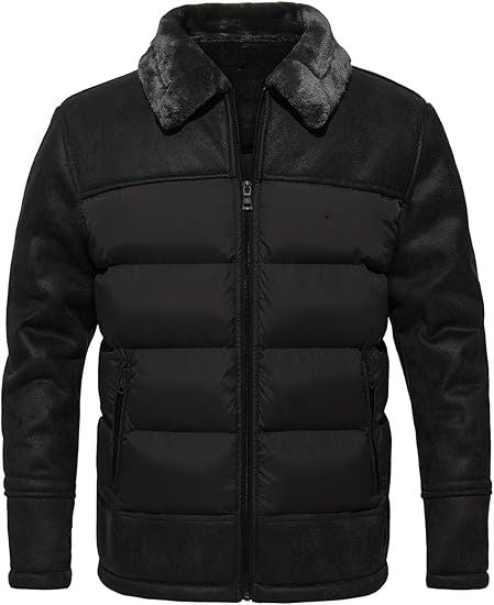 Leren Dons Gevoerde Jas - Winter Regular Fit - Nordvale