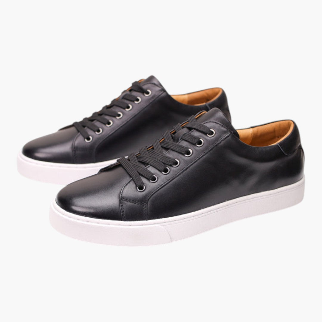 Heren Schoenen - Leren Sneakers met Vetersluiting