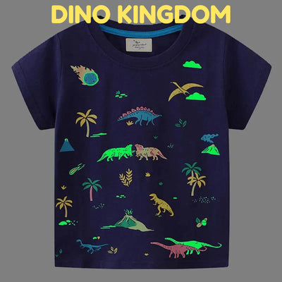 Iconic™ DinoShirt: Kinderen Glow-In-The-Dark T-shirt
