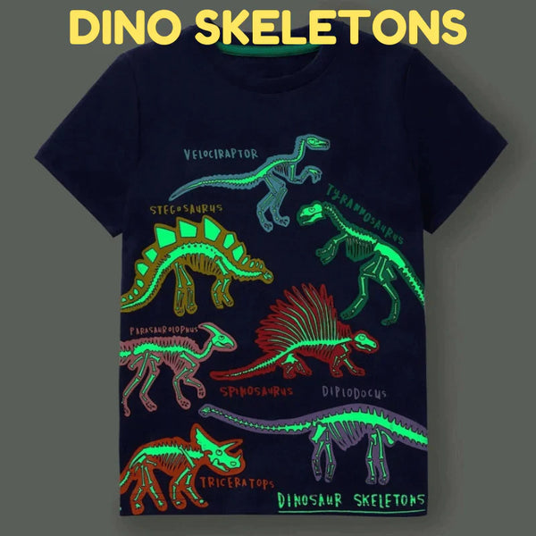 Iconic™ DinoShirt: Børns Glow-In-The-Dark T-shirt