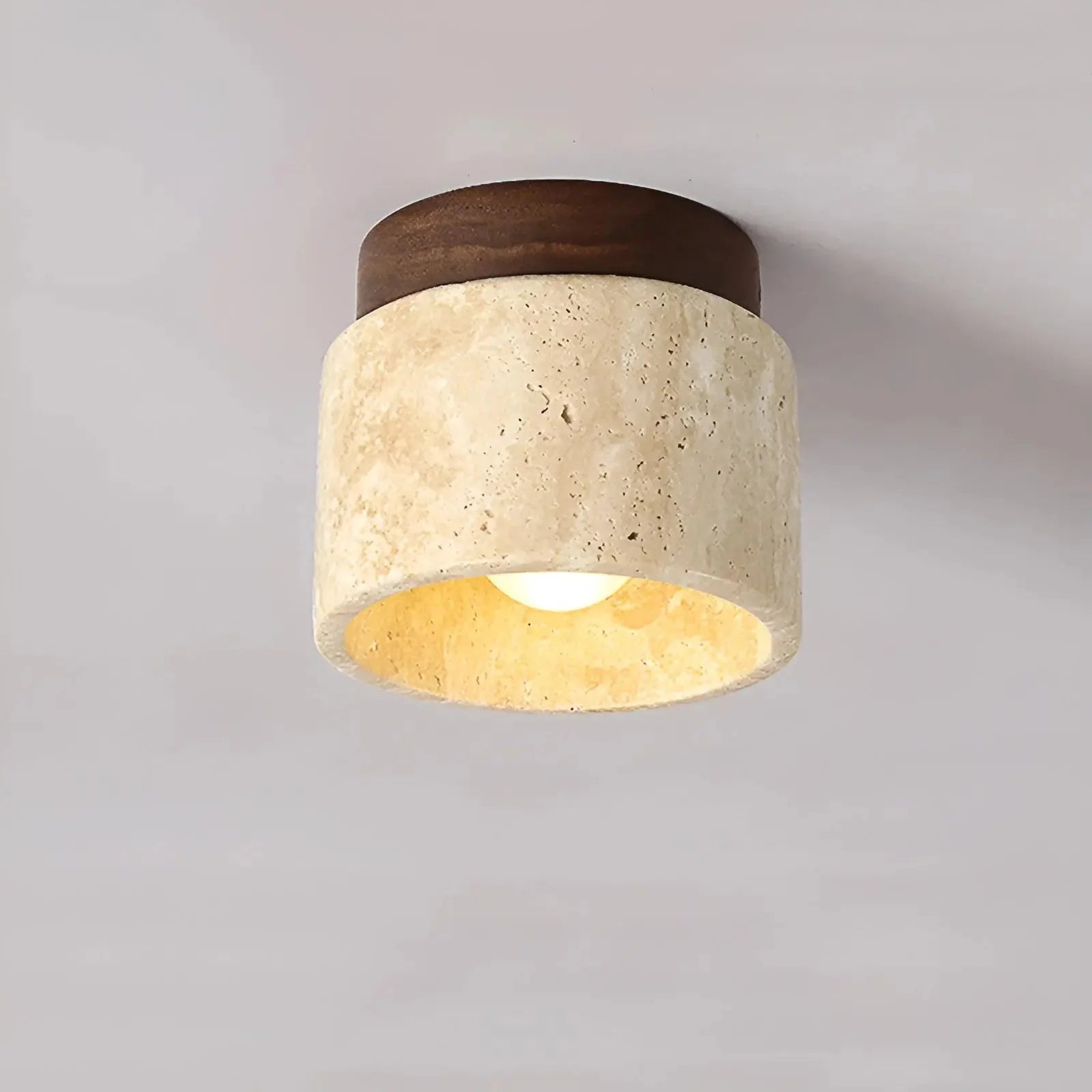 Plafondlamp - Rustieke Travertijn Verlichting - Norvane