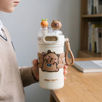 Capybara Drinkfles - Geïsoleerd Met 2 Compartimenten
