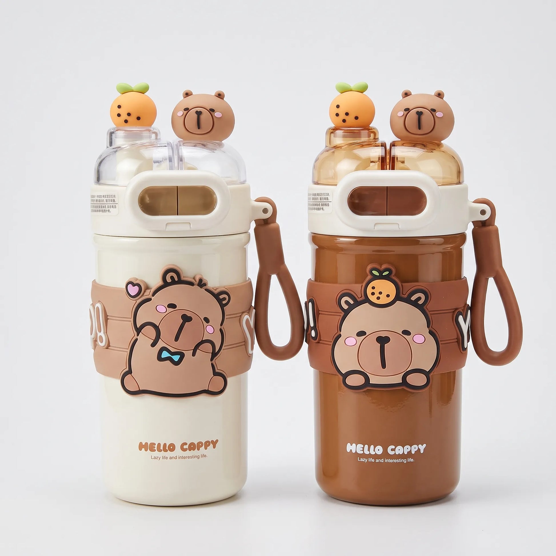 Capybara Drinkfles - Geïsoleerd Met 2 Compartimenten