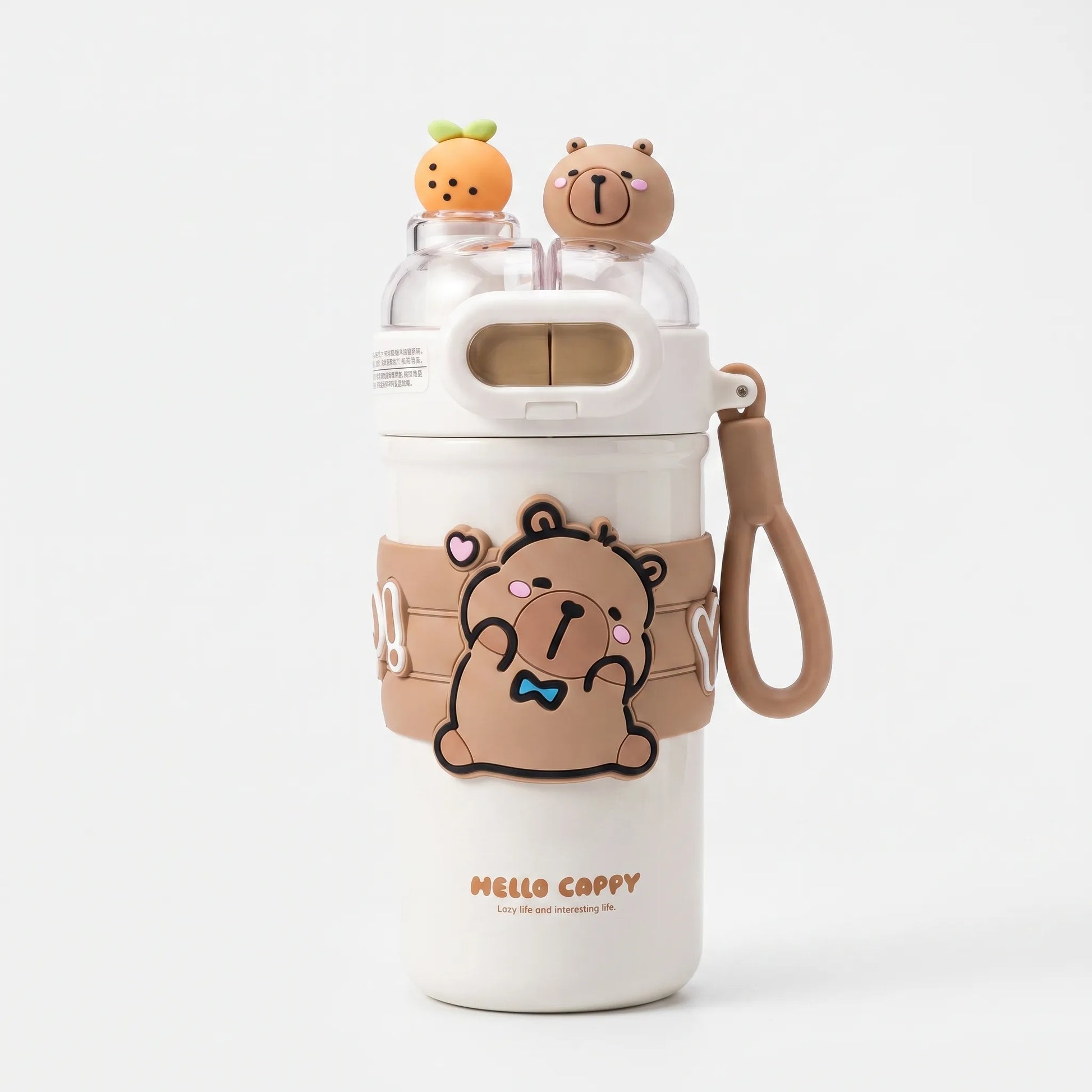Capybara Drinkfles - Geïsoleerd Met 2 Compartimenten