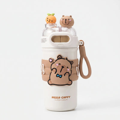 Capybara Drinkfles - Geïsoleerd Met 2 Compartimenten