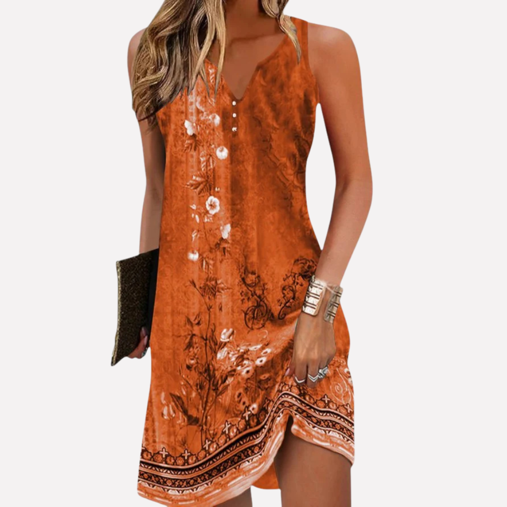 Zomerjurk - Mouwloze Mini Jurk Met Print