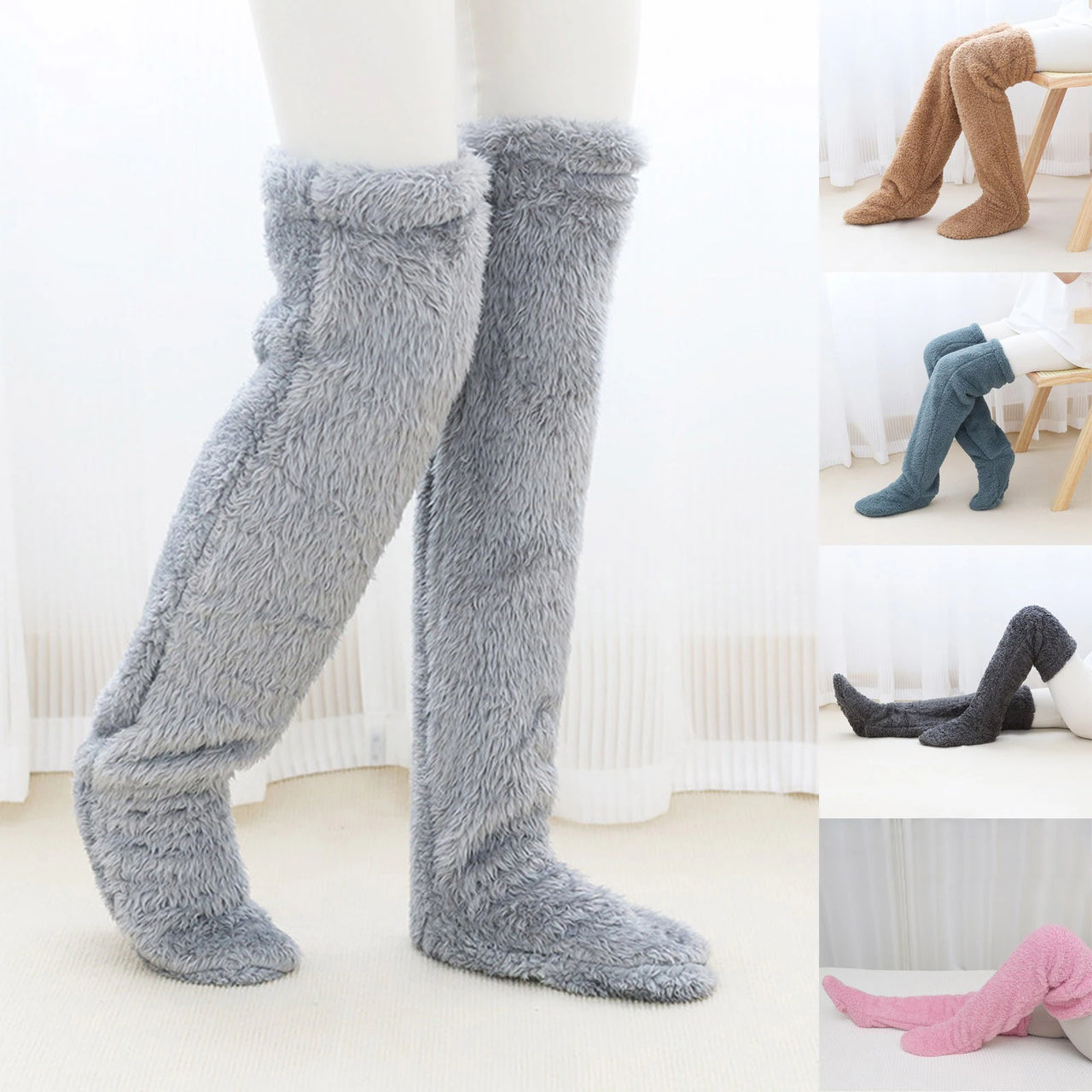 FuzzyFeet™ - Warme Lange Pluche Sokken