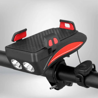 Support de téléphone - Gadget vélo 4-en-1 avec Powerbank & Lumière