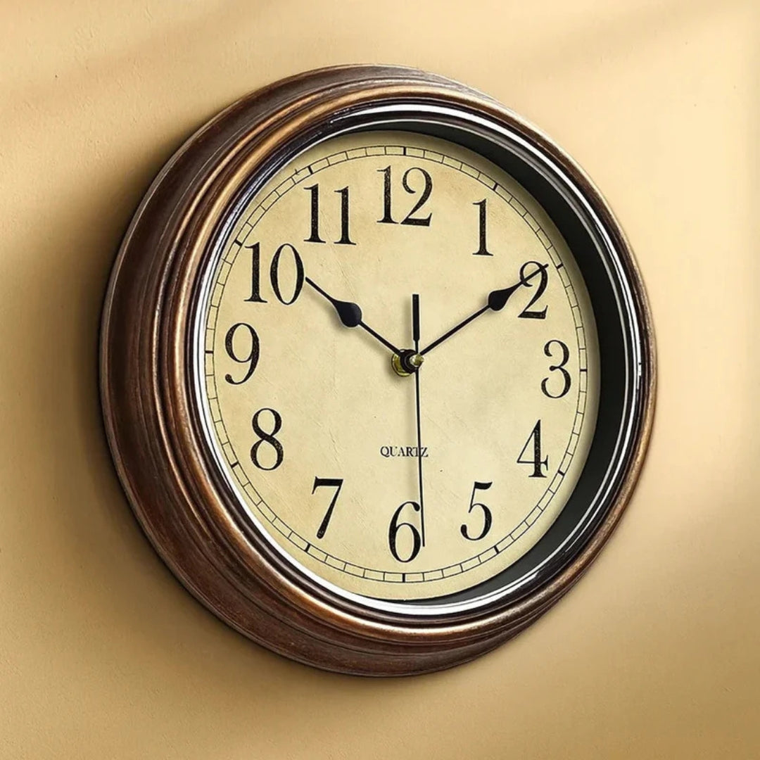 Nordell - Stijlvolle Houten Wandklok met Stil Mechanisme
