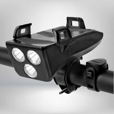 Support de téléphone - Gadget vélo 4-en-1 avec Powerbank & Lumière