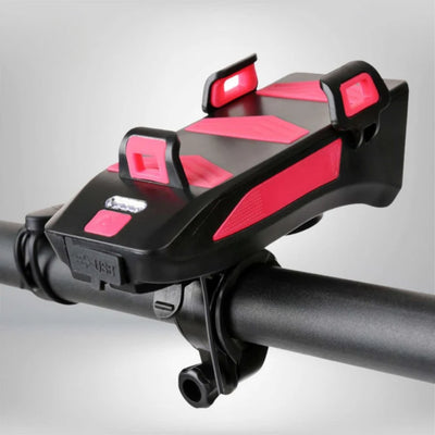 Support de téléphone - Gadget vélo 4-en-1 avec Powerbank & Lumière