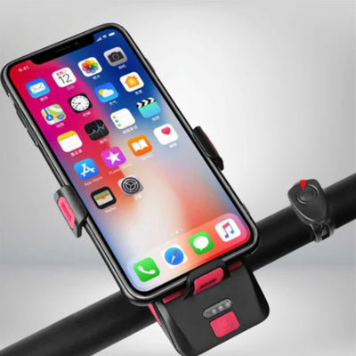 Support de téléphone - Gadget vélo 4-en-1 avec Powerbank & Lumière