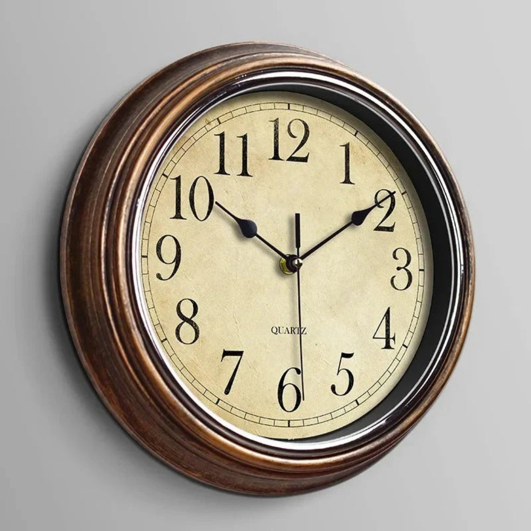 Nordell - Stijlvolle Houten Wandklok met Stil Mechanisme