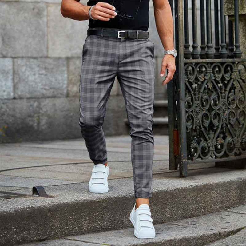 Chino - Geruite Slim Fit Broek - Urban