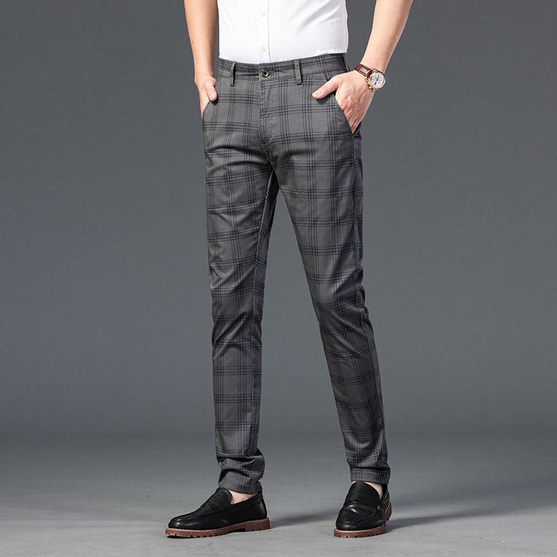 Chino - Geruite Slim Fit Herenbroek - Chris
