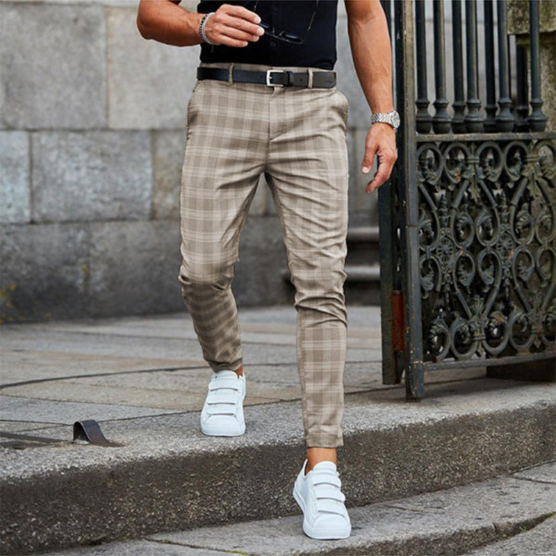 Chino - Geruite Slim Fit Broek - Urban