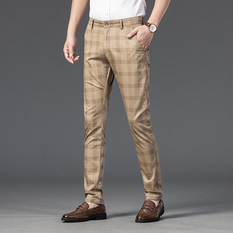 Chino - Geruite Slim Fit Herenbroek - Chris