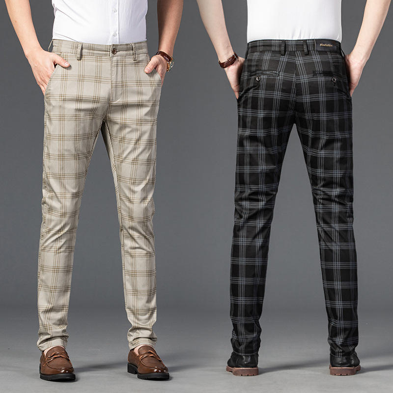 Chino - Geruite Slim Fit Herenbroek - Chris