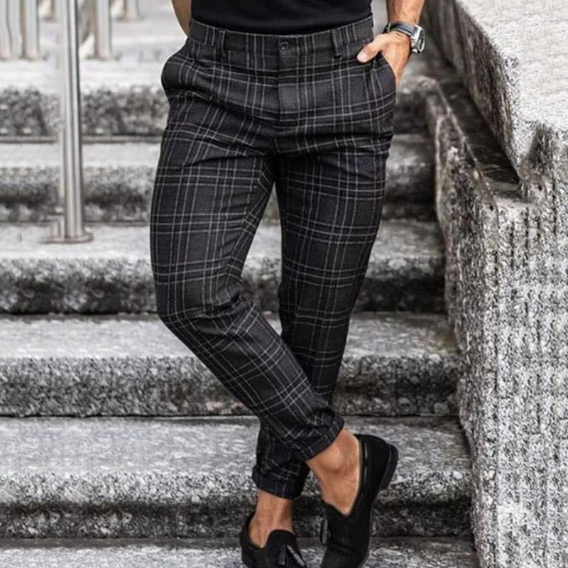 Chino - Geruite Slim Fit Broek - Urban