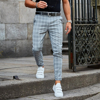 Chino - Geruite Slim Fit Broek - Urban