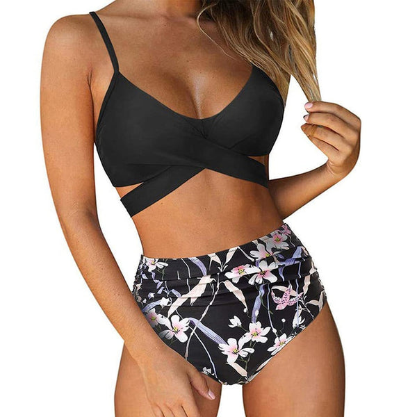 Bikini - Színes Magas Derék Bikini Női - SummerBelle