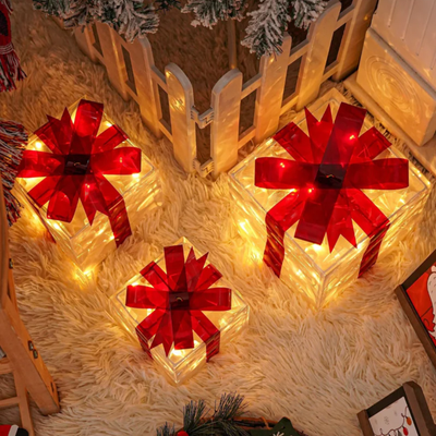 Boîtes cadeaux magiques - Lot de 3 décorations de luxe