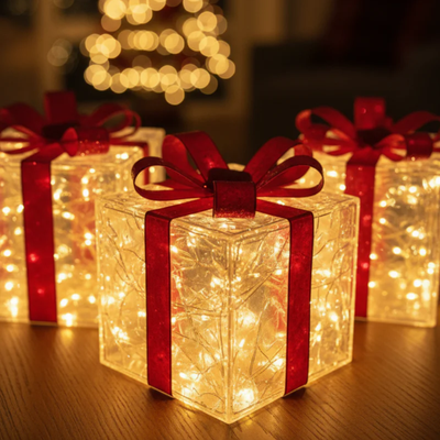 Boîtes cadeaux magiques - Lot de 3 décorations de luxe